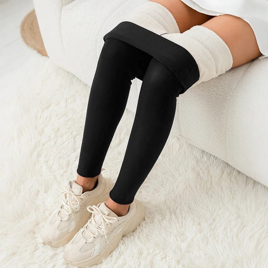 Women's Fleece Lined Leggings High Waist Thermal Warm Stretch Skinny Pants Autumn Winter Cold Weather Casual Thermal Leggings