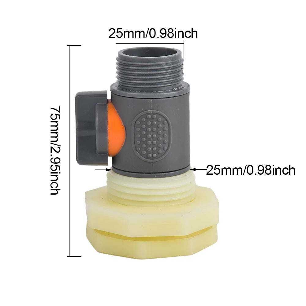 3/4 Inch Rain Barrel Bulkhead Fitting Kit PVC Rain Barrel Valve with Hose AdapterRain Barrel Kit for Aquariums Water Tanks Pools