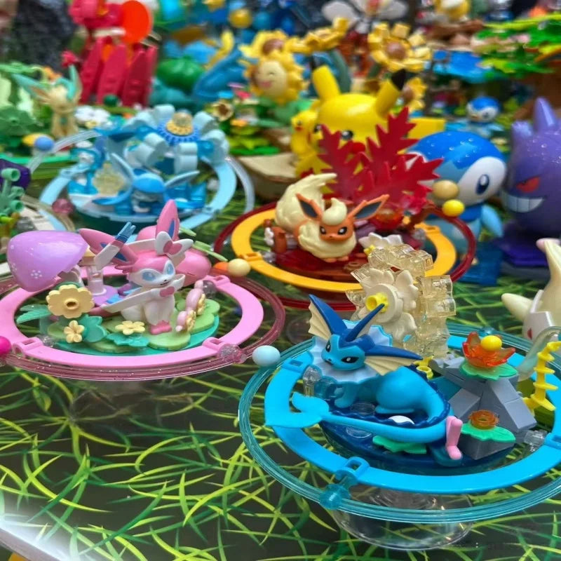 New Keeppley Original Pokemon DIY Building Blocks Toys Cartoon Eevee Family Planet Series Assembly Model Ornaments Toy Fans Gift