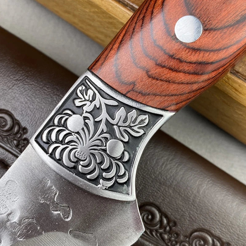 Kitchen Boning Knife Chef Butcher Meat Cleaver Stainless Steel Fruit Paring Knife Cut Meat Pork Beef Fish Cutting Wood Handle