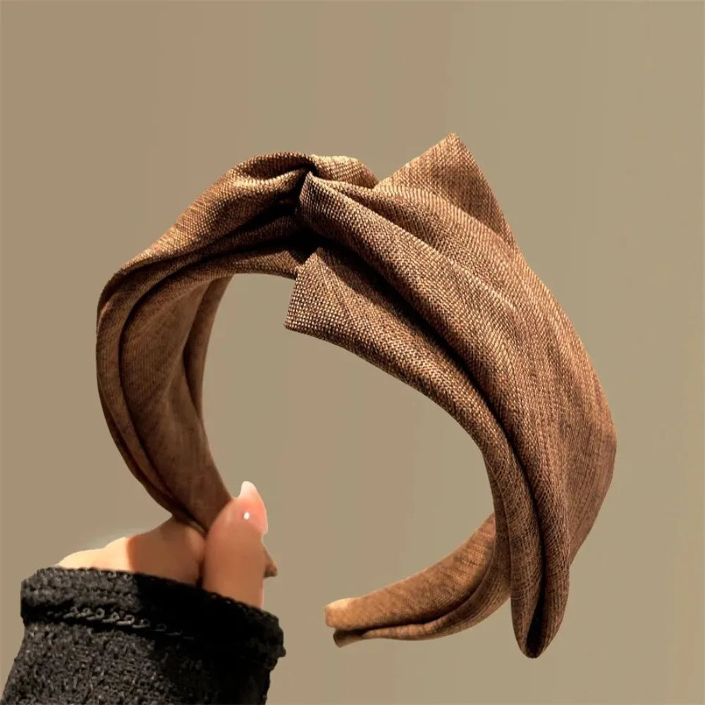 Korean Style Knit Headband Soft Knitting Cotton Makeup Hair Hoop Crumpled Texture Wide Bezel Ladies Hair Accessories