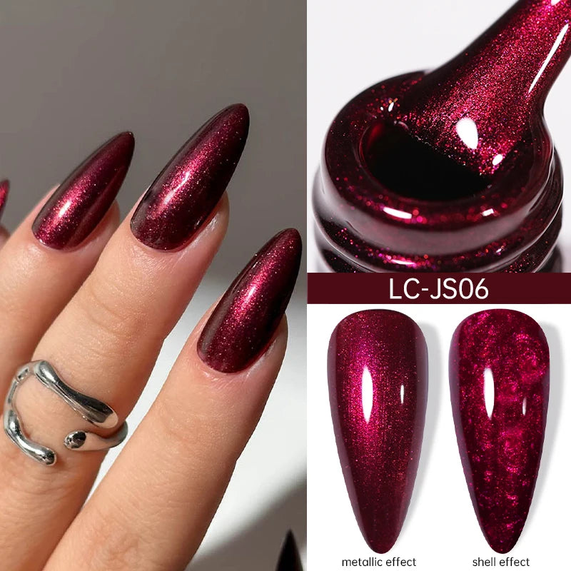 LILYCUTE 7ml Fruit Grape Purple Cat Magnetic Gel Nail Polish Vernis Semi Permanent Soak Off Colorful Gel Polish Nails Supplies