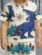 Beige Dinosaur Set: Daily Cute Baby’s Dinosaur Fan Protagonist