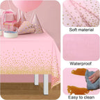 Pink Blue Gold Dot Plastic Tablecloth 54x108inch Rectangle Table Cover Disposable Table Cloth Baby Shower Birthday Party Decor