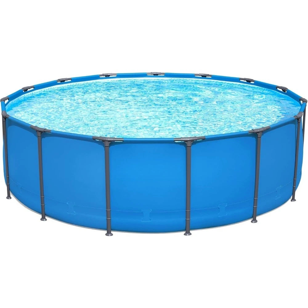 Round Metal Frame Above Ground Swimming Pool 15ft x 48in Outdoor Backyard Blue 4231 Gallons Pool only