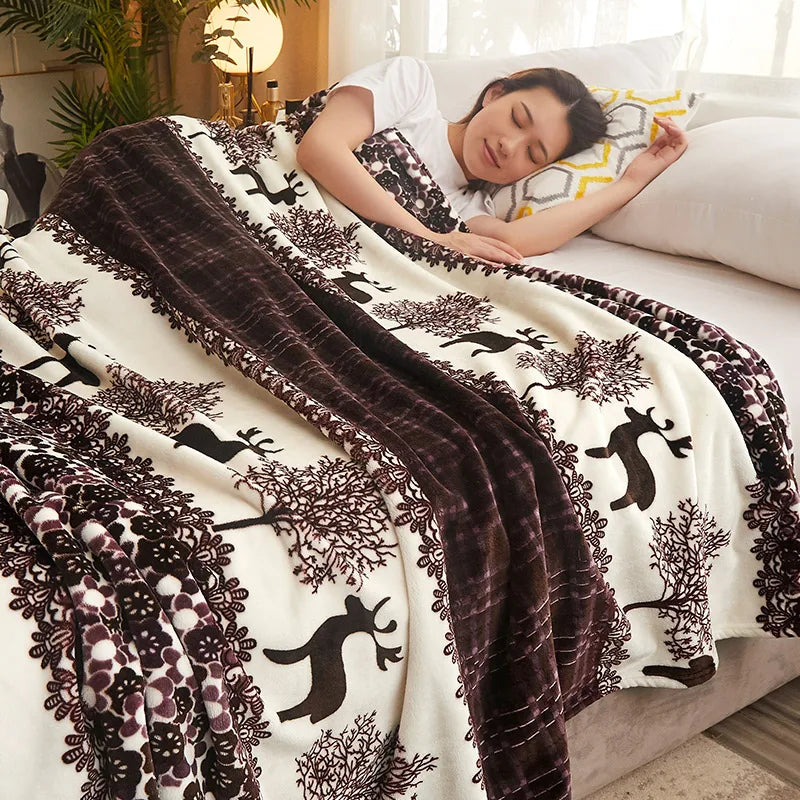 Lightweight Flannel Blanket Soft Skin-friendly Throw Blanket for Couch Living Room Bedroom Car, All Season Decorative Blanket