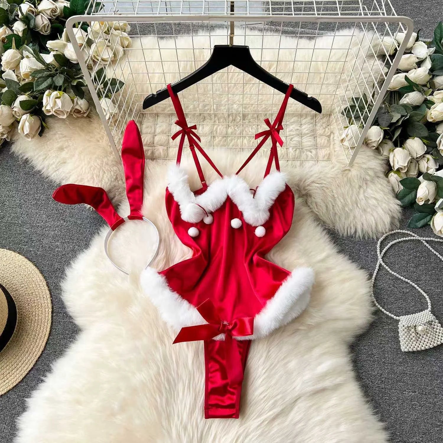 Valentine Party Sleepwear Combination Catsuits Slim Intimate Erotic Mesh Strappy Rompers Women Bodysuits Lingerie Sexy Sets