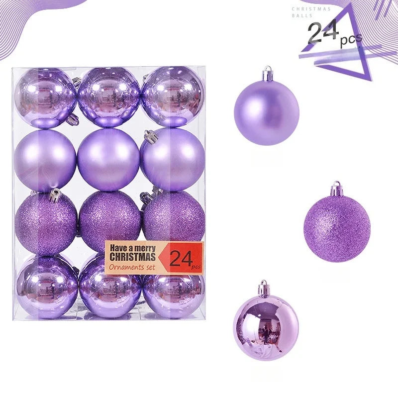 DIY 24PCS 3/4/6CM Christmas Balls Big Ball Christmas Tree Pendant Ornament Party Decor New Year Navidad Christmas Decor Gift