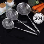 3 Sizes Round 304 Stainless Steel Strainer with Long Handle Kitchen Sieves Scoop Hot Pot Oil Filter Colander Cooking Tools
