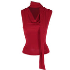 Solid Tank Summer New Women Sexy Sleeveless V-Neck Lady Top Fashion Bandage Streetwear Casual Slim Tank Elegant Knitted Clothing