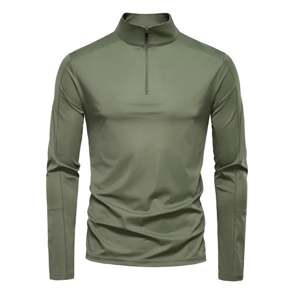 AIOPESON 2025 Men's Spring Lightweight Breathable UV Protection Sun Shirt for Outdoor Activities Male T Shirt
