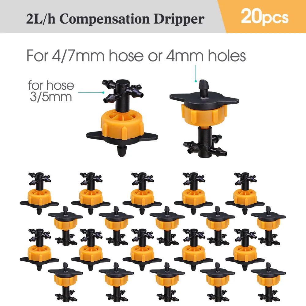 2L 4L 8L Dripper Irrigation 3/5mm Hose 2/4-Way Connector Water Splitter Emitter Drip Arrow Micro Drip System Garden Accesorries