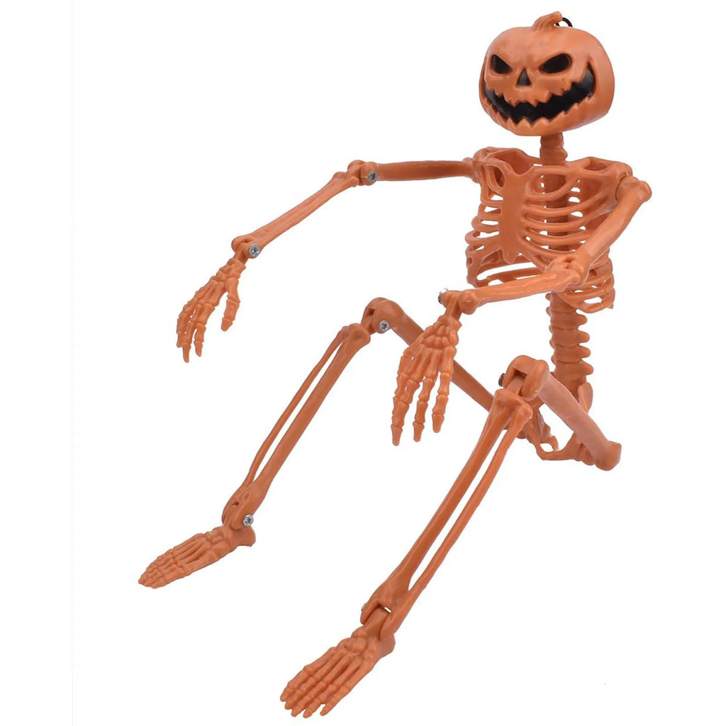 Halloween Person Size Skeleton Hanging Props Poseable Movable Fake Human Skull Bones Haunted House Party Decoration 2025