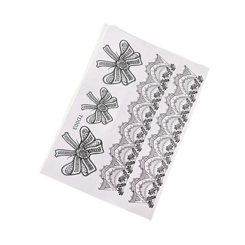 Leg Tattoo Sticker Waterproof Temporary Sexy Lace Flowers Stocking Stickers Flash Tatoo Fake Tattoos