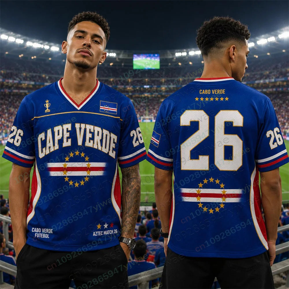 Cabo Verde No.1 goalkeeper Football Jersey Soccer Shirt Top Loose Breathable Speed Drying Sportswear Top Men Women T-Shirt