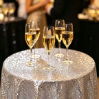 Shiny Sequin Round Tablecloth Sparkly Fabric Table Cover Wedding Banquet Party Decor Multi Round Sizes Available