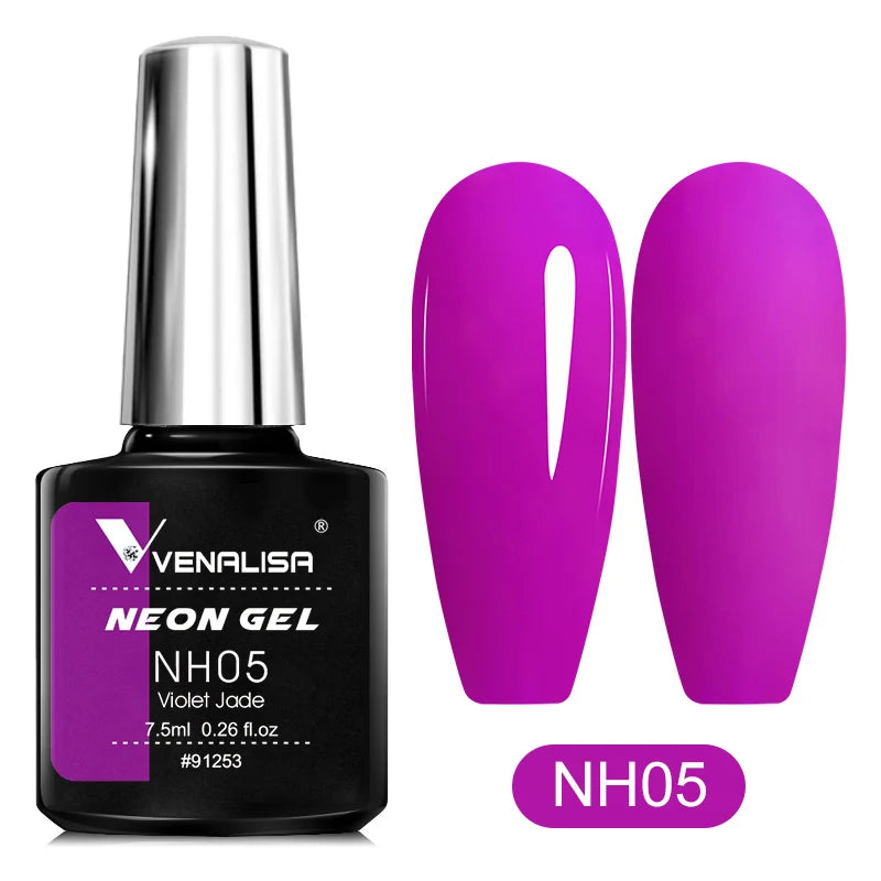 Venalisa Neon Gel Polish Varnishes Hybrid Nails For Manicure 7.5ml Semi Permanent Soak off Enamel Gel Polish UV Nail Gel Polish