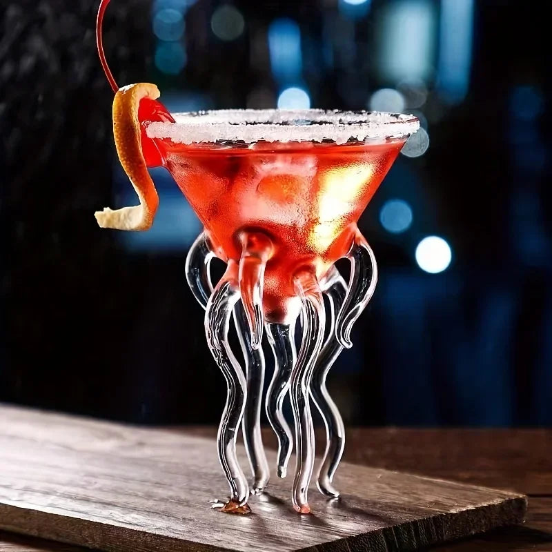 Octopus Cocktail Glass Jellyfish Martini Cup  Creative Beverage Bar Tool Bar Party Whiskey Glass Christmas Gift Wine Glasses