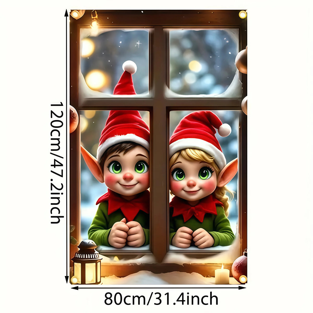 1Pc Christmas Themed Door Banner with Santa Claus and Winter Snowy Christmas Tree Design, Suitable for Holiday Home Decoration