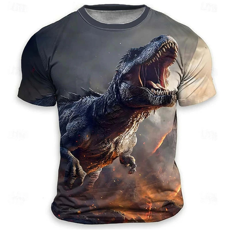 Funny 3D Tiger Print Men's T Shirt Hip Hop Trend Harajuku Streetwear Casual O-neck Loose Tops Summer Fashion Animal Pattern Tees
