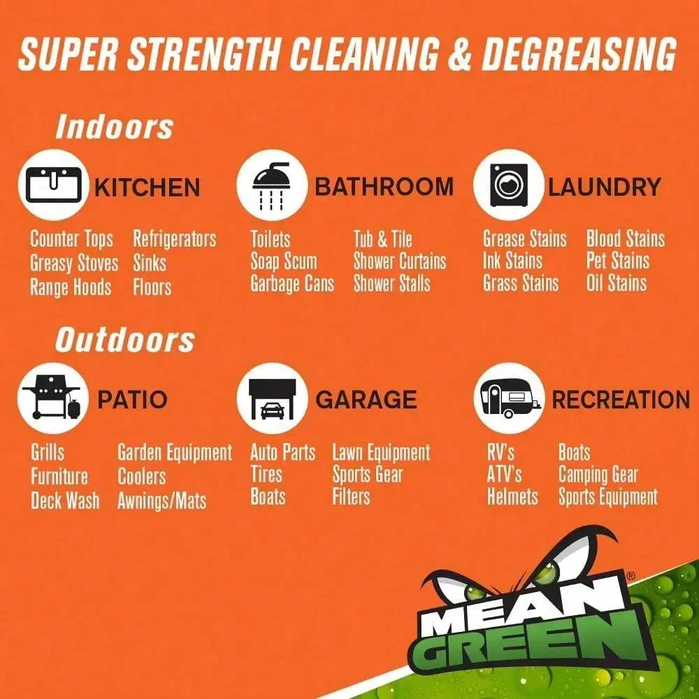 Household Favorite! | Large capacity |Popular Cleaning Product Home cleaning series Bestseller Mean Green Super Strength Cleaner & Degreaser | High Capacity For Home Use