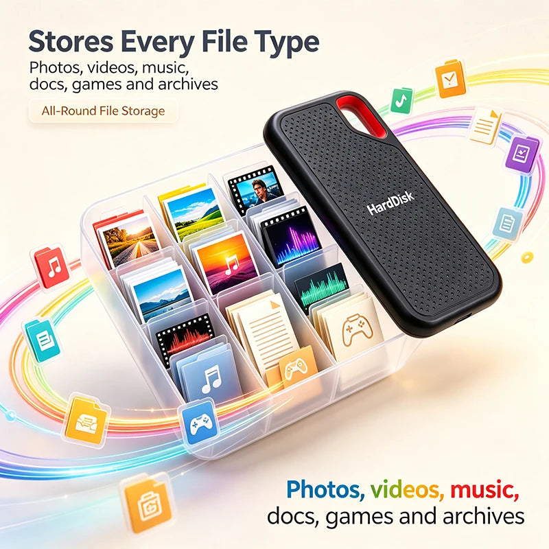 16TB External Solid State Drive High Speed USB3.1 Type-C Portable External Drive Lightweight Compact Plug & Play for Laptop PC M