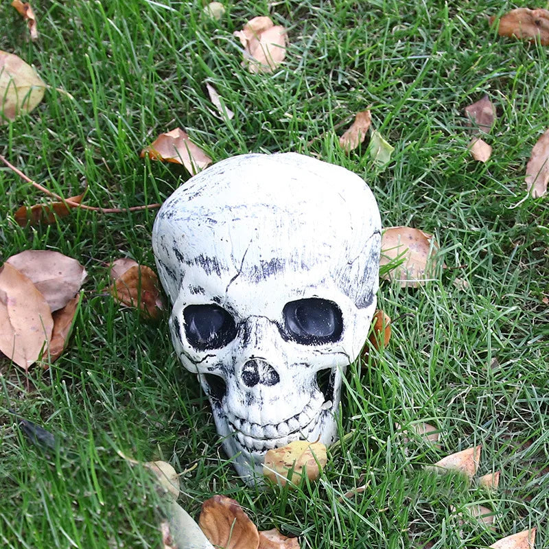 Halloween Skull Skeleton Head Realistic Human Hand Arms for Halloween Party Home Garden Lawn Decor Haunted House Horror Props