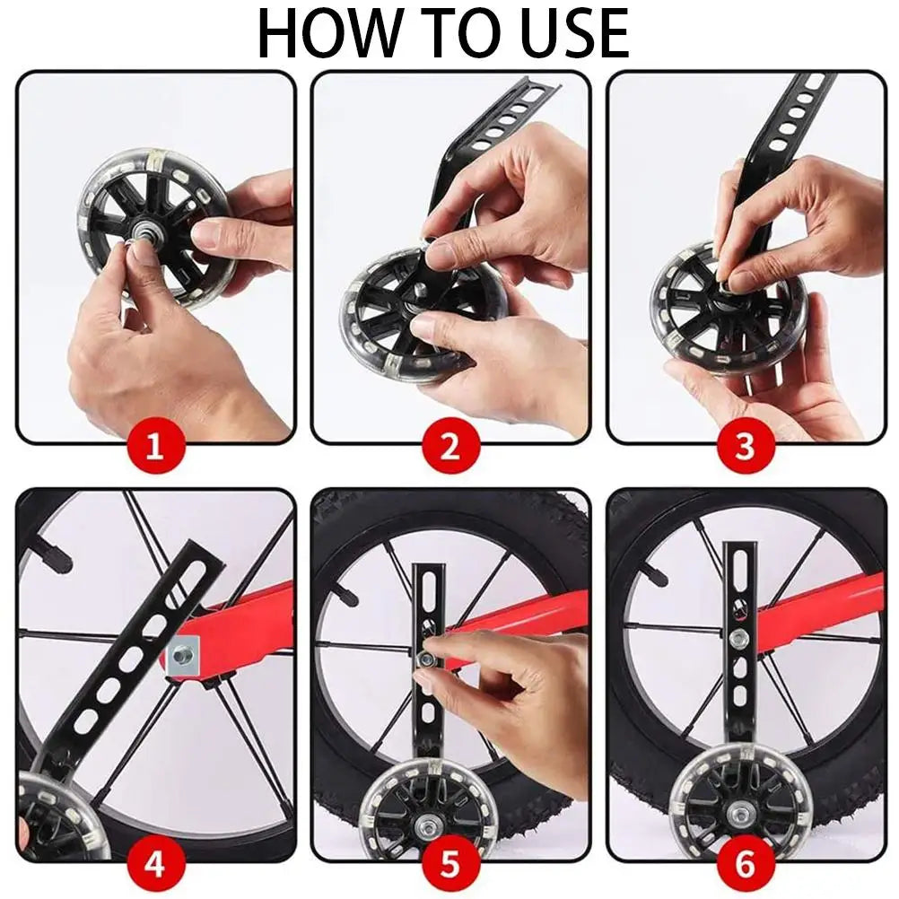 Kids Bike Auxiliary Wheel Children  Mute Training Wheels for 12-20 inch Universal Stabilizer Bike Side Balance Wheel