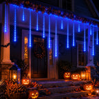 Solar Meteor Shower Lights 8-Tube 200LED Falling Rain String Lights Solar Powered for Tree Eaves Patio Fence Christmas Decor