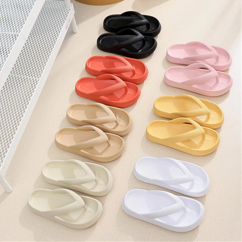 Rimocy EVA Thick Platform Flip Flops for Women 2023 Summer Soft Sole Beach Slippers Woman Comfortable Non-Slip Home Slides Mujer