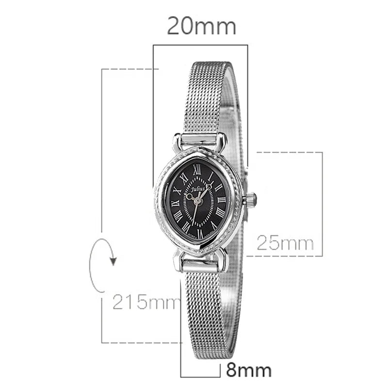 Mini Lady Women's Watch Japan Quartz Fashion Hours Dress Bracelet Stainless Steel Business Girl Valentine Gift Julius Box