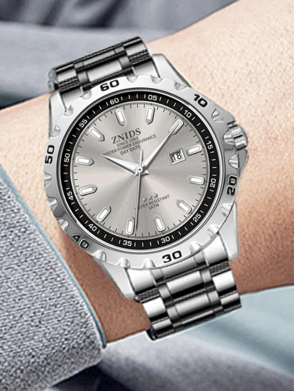Men's Sports Watch, Waterproof Stainless Steel Strap, Quartz Wristwatch with Luminous Watch, Date Display, Round Case, Men's Casual Business Watch, 2026 New Fashion Casual Watch, Best Gift for Men