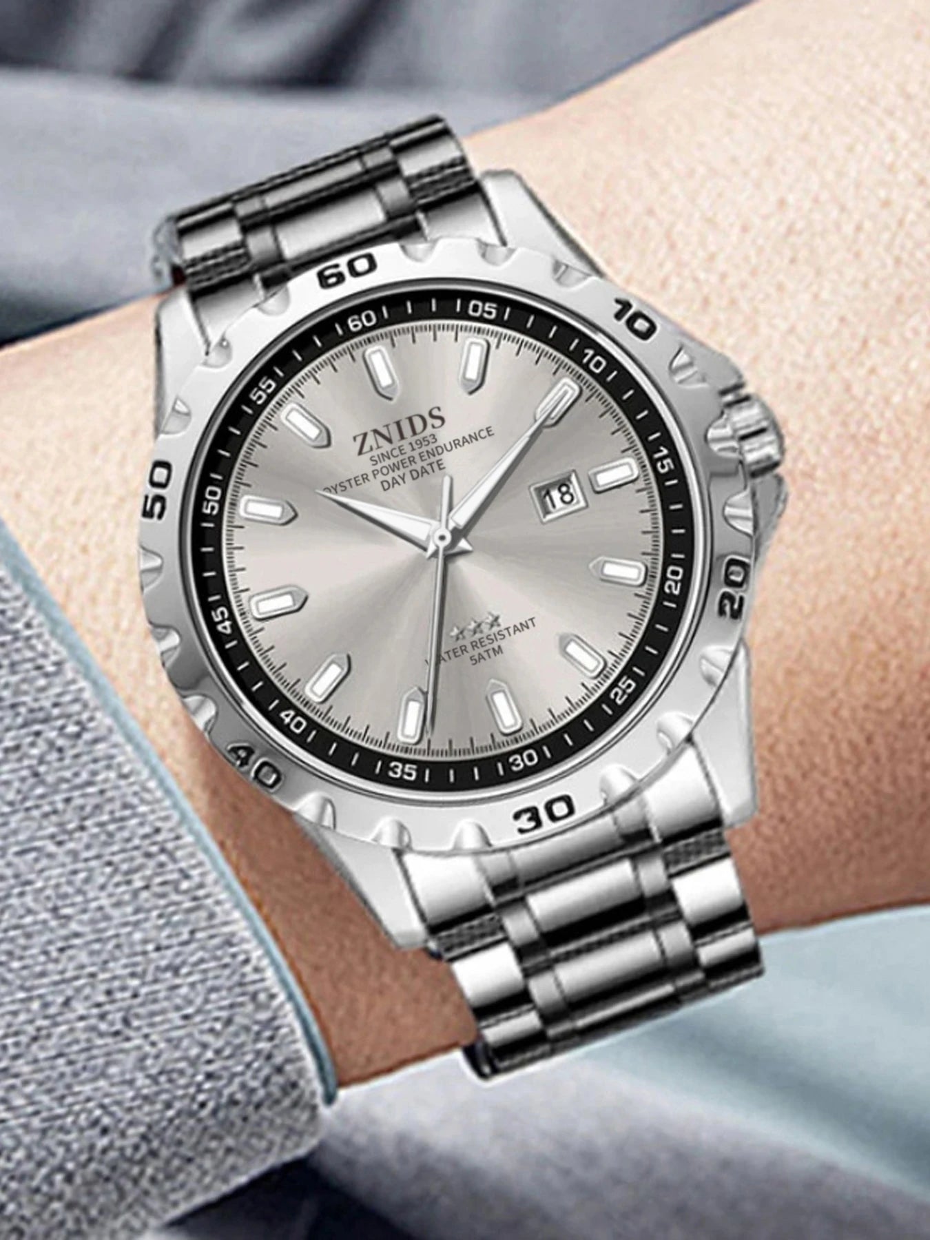 Men's Sports Watch, Waterproof Stainless Steel Strap, Quartz Wristwatch with Luminous Watch, Date Display, Round Case, Men's Casual Business Watch, 2026 New Fashion Casual Watch, Best Gift for Men