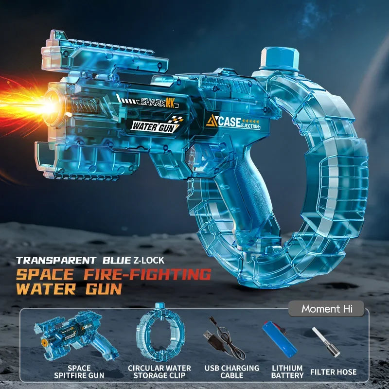 Electric Water Gun Rechargeable Automatic & Manual Spray Gun Capacity Range Up to 32 FT Range for Adults & Kids