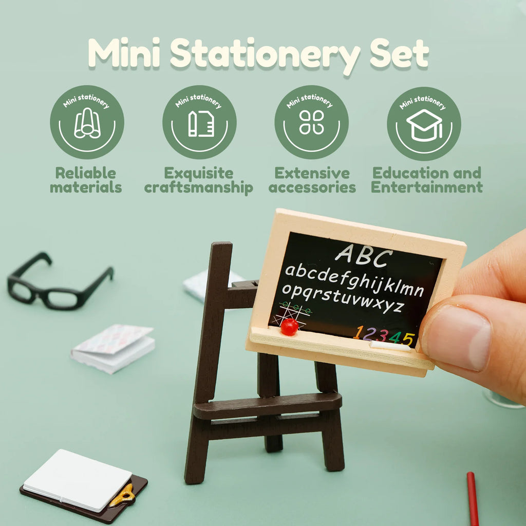 Mini School Supplies Cute Doll Bag Toys Decorative Dollhouse Study Tool School Accessories Adorable Mini School Accessories