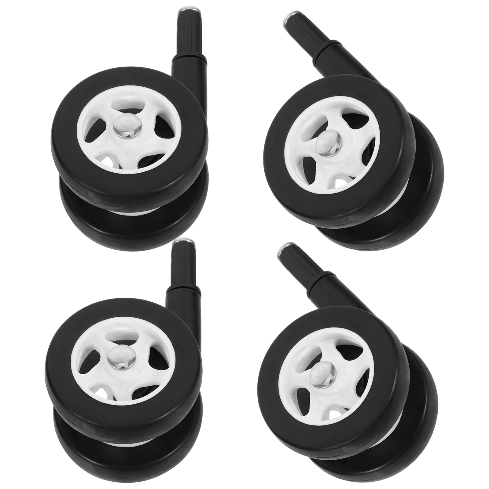 4pcs Baby Stroller Wheels Universal Replacement Quiet Swivel Removable For Walker Wheel Repair Kit Plastic Caster Wheels Infants