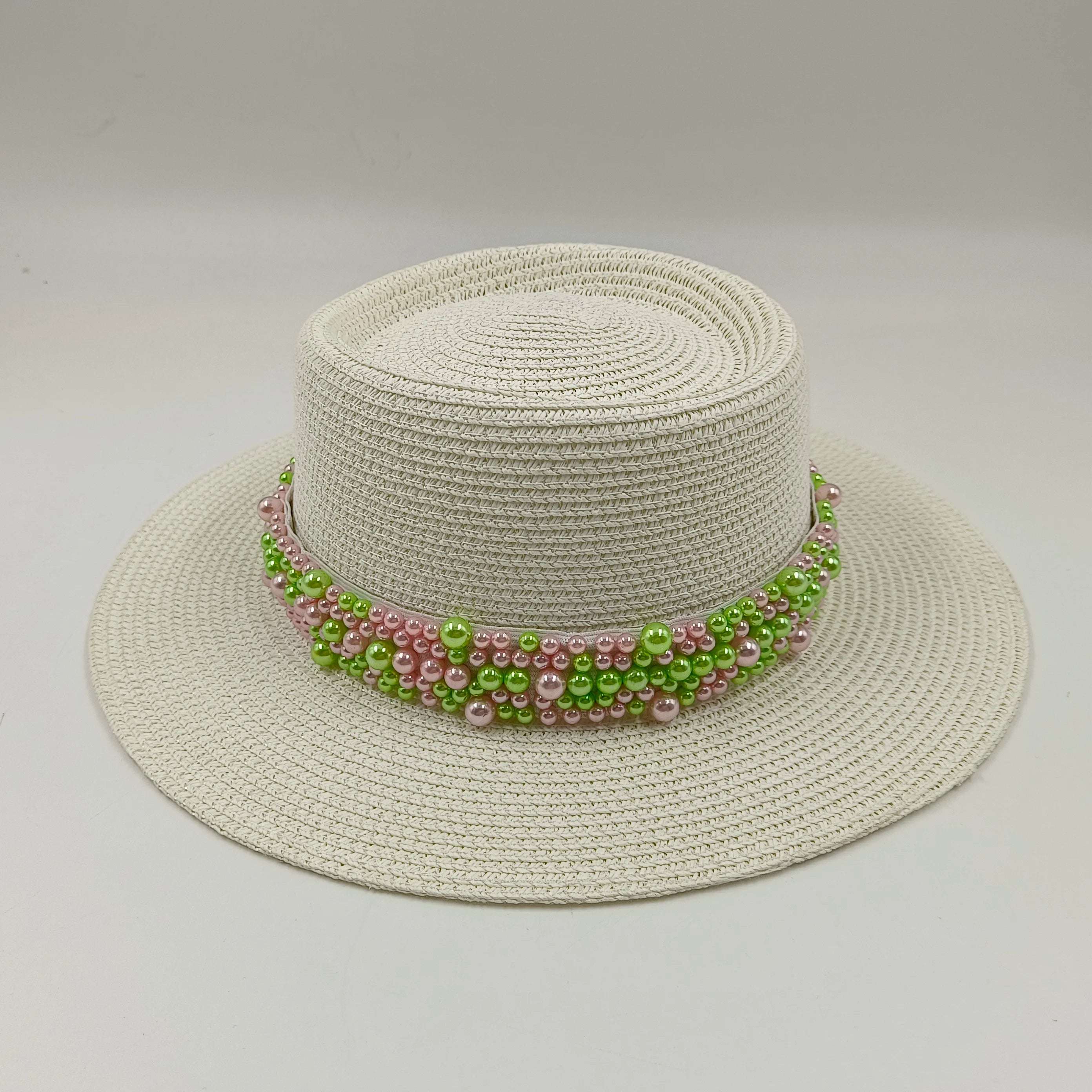 hats beach hat bohemian flat brim hat hand woven straw hat ladies summer vacation travel sun hat
