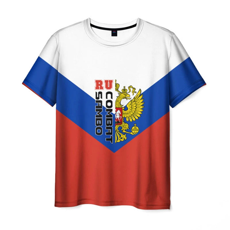 Russia Stavropol 3d Printed T-shirt Men's Streetwear Fashion Short Sleeve T Shirts National Emblem Pattern 2024 Casual Tee Top