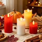 3pcs LED Flameless Candles Set, LED Plastic Flickering Candle Light for Halloween, Chriatmas, Thankagiving, Wedding, Party Decor