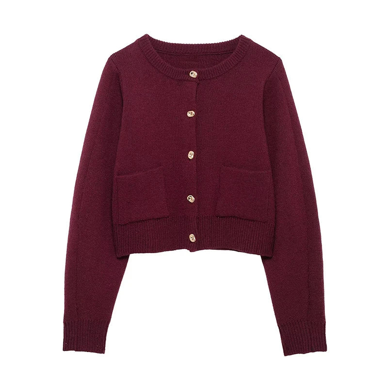 Elegant Brown Knitted Cardigan Skirt Suit Women Single Breasted Sweater Mini Skirts Set 2025 Autumn Chic Street Lady Outfits