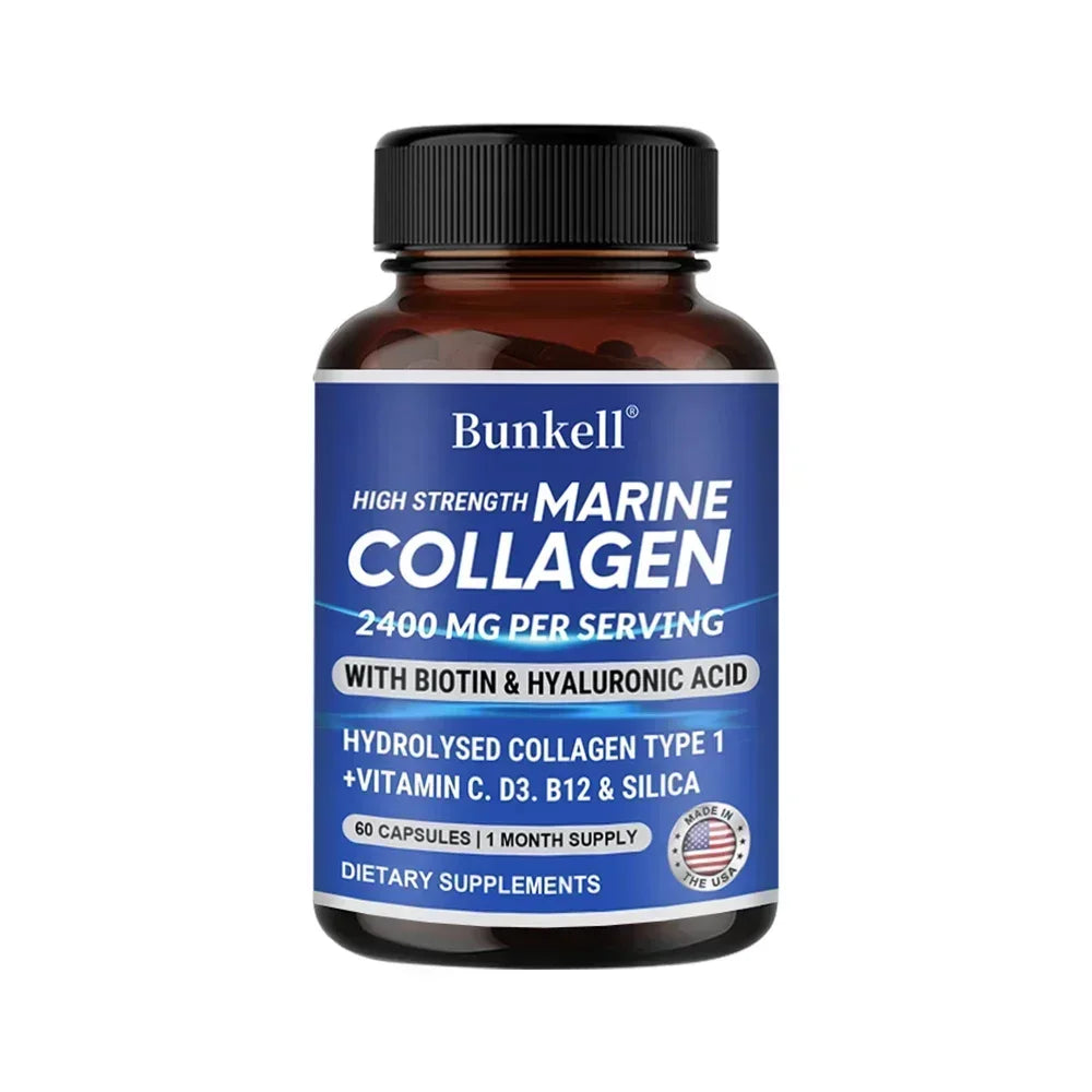 Collagen Capsules - with Biotin,Hyaluronic Acid,Support Joint Cartilage,Collagen Production and Calcium Absorption,Immune Health