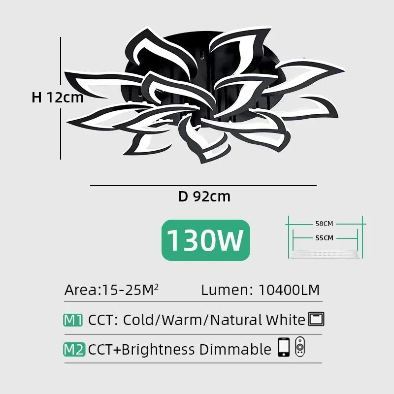 Designer LED Petal Chandelier Living Room Bedroom Kitchen Modern Lamp Home Interior Lighting Luxury High-end Decoration Fixtures