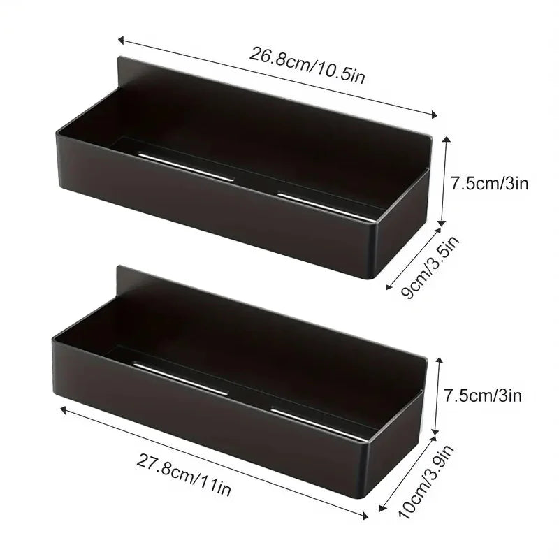 2/4pcs Magnetic Storage Rack Home Punch Free Refrigerator Storage Basket Kitchen Seasoning Jar Holder Bathroom Toiletries Shelf