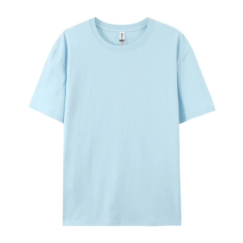 Free printing 180Gsm 100% Cotton Short Sleeve Tops Tee  Custom Order Choice Yourself Unisex O-Neck Men T-Shirt Plus Size S-6XL