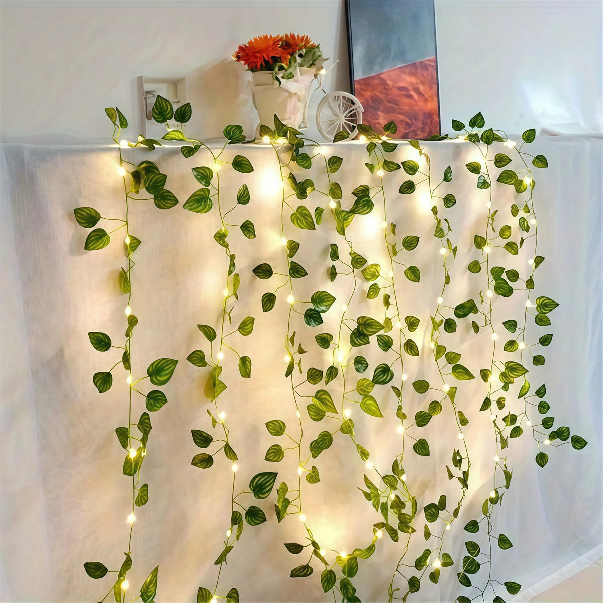 LED Fairy Grace Decor Ivy String Lights Outdoor Party Battery-Powered LED Outdoor Lights for Garden Christmas Halloween Decor