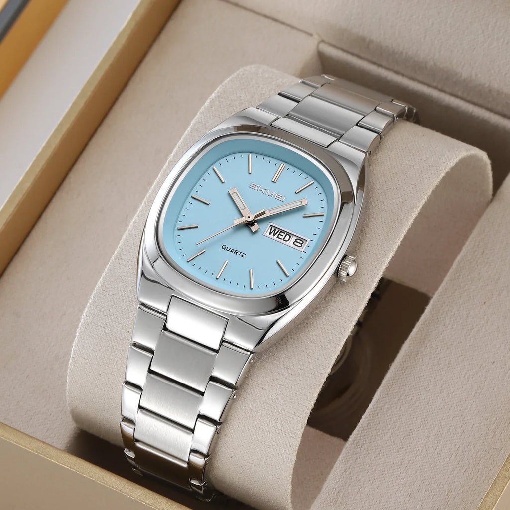 SKMEI 2420 Business Steel Clock Fashion Quartz Date Time Women Luxury Watches Casual Female Wristwatch Dress For Women Ladies