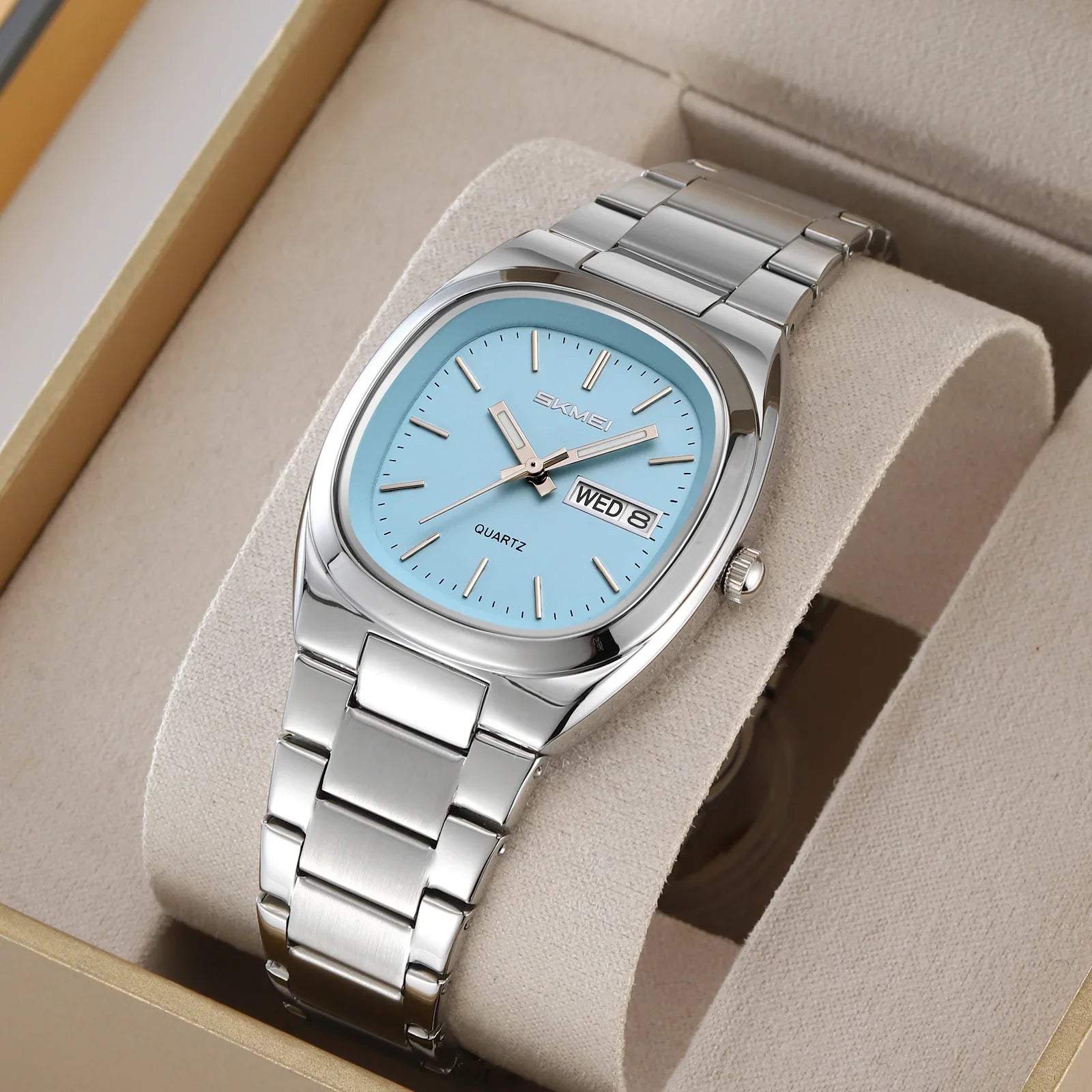 SKMEI 2420 Business Steel Clock Fashion Quartz Date Time Women Luxury Watches Casual Female Wristwatch Dress For Women Ladies