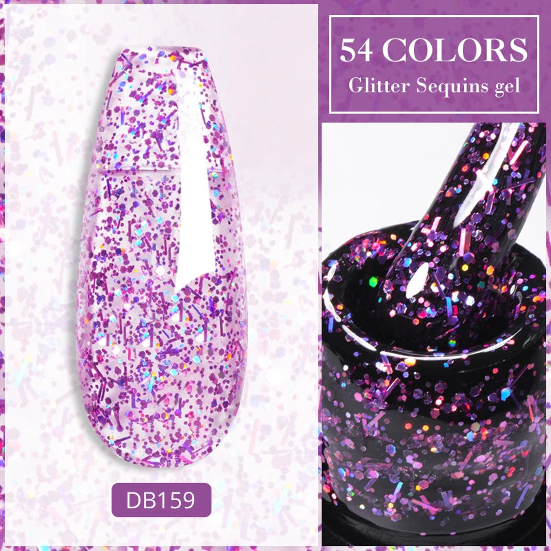 Mtssii 7ML Colorful Reflective Gel Nail Polish Glitter Sparkling Flash Glitter Gel Polish Semi Permanent Varnish Soak Off Nails