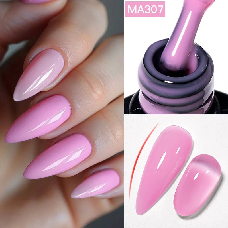 7ml Nude Rubber Base Gel, 68 Colors, DIY Nail Art Supplies Gel for Nails Design, UV LED Soak Off, Easy to Apply, Long Lasting