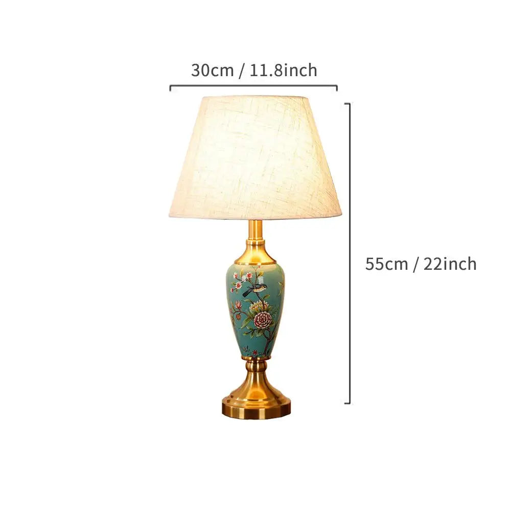 European Retro Ceramic Floor Lamp Home Decoration Standing Light for Living Room Bedroom Sofa Side Bedside Lamp
